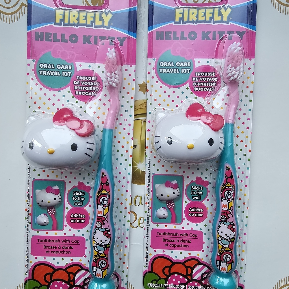 Hello Kitty Kids toothbrush with cap 2pk